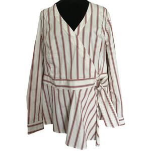 Lane Bryant Faux Wrap Belted Blouse size 18, NWT.